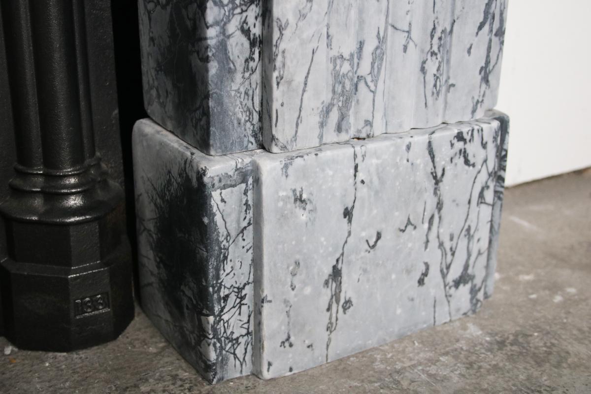 Marble Antique Regency grey marble fire surround