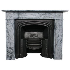 Antique Regency grey marble fire surround