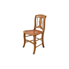 Antique Regency Hand-Painted Maple and Cane Dining Chair, Circa 1910
