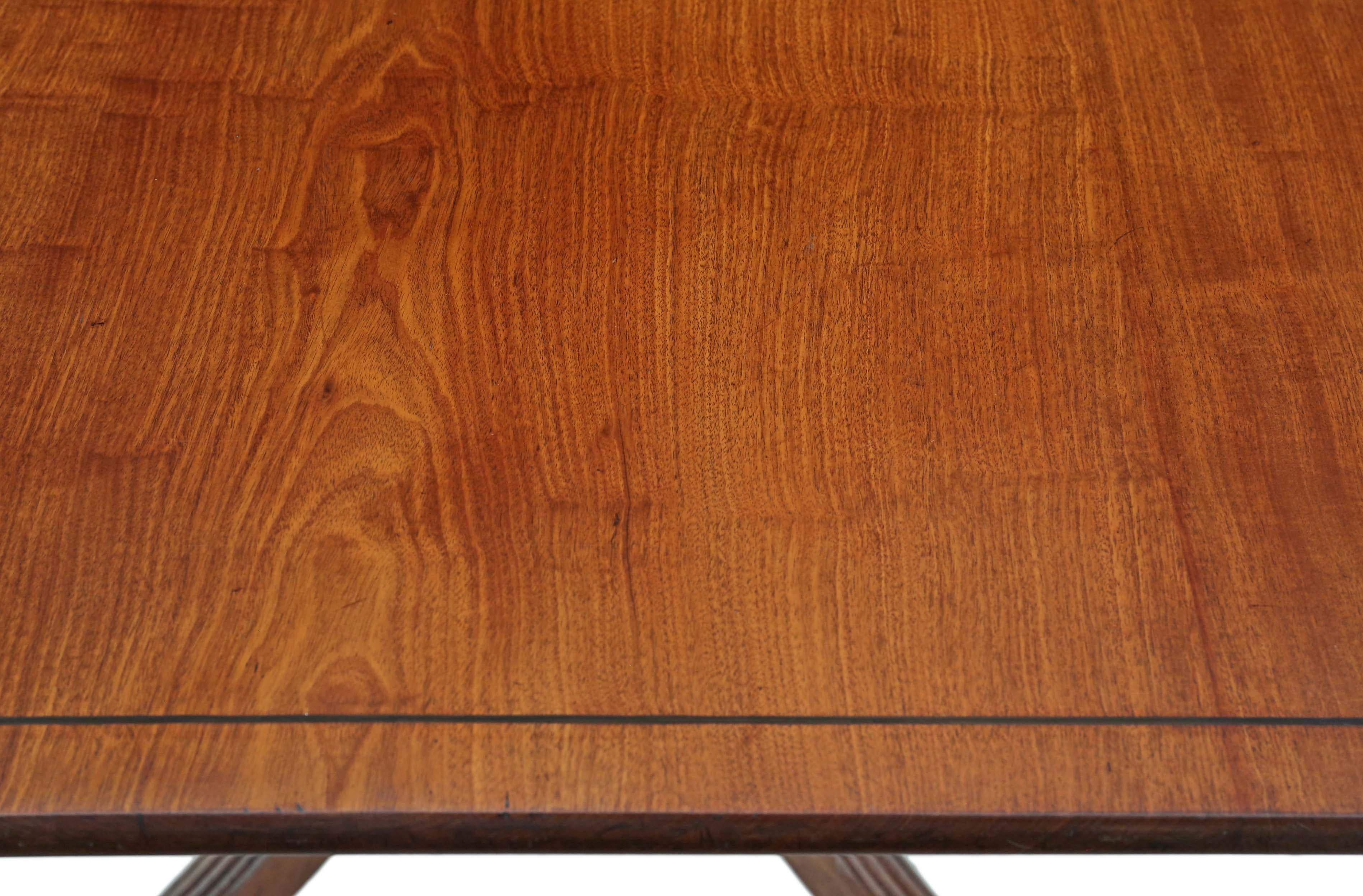 Wood Antique Regency Inlaid Mahogany Loo Breakfast Centre Table Tilt Top