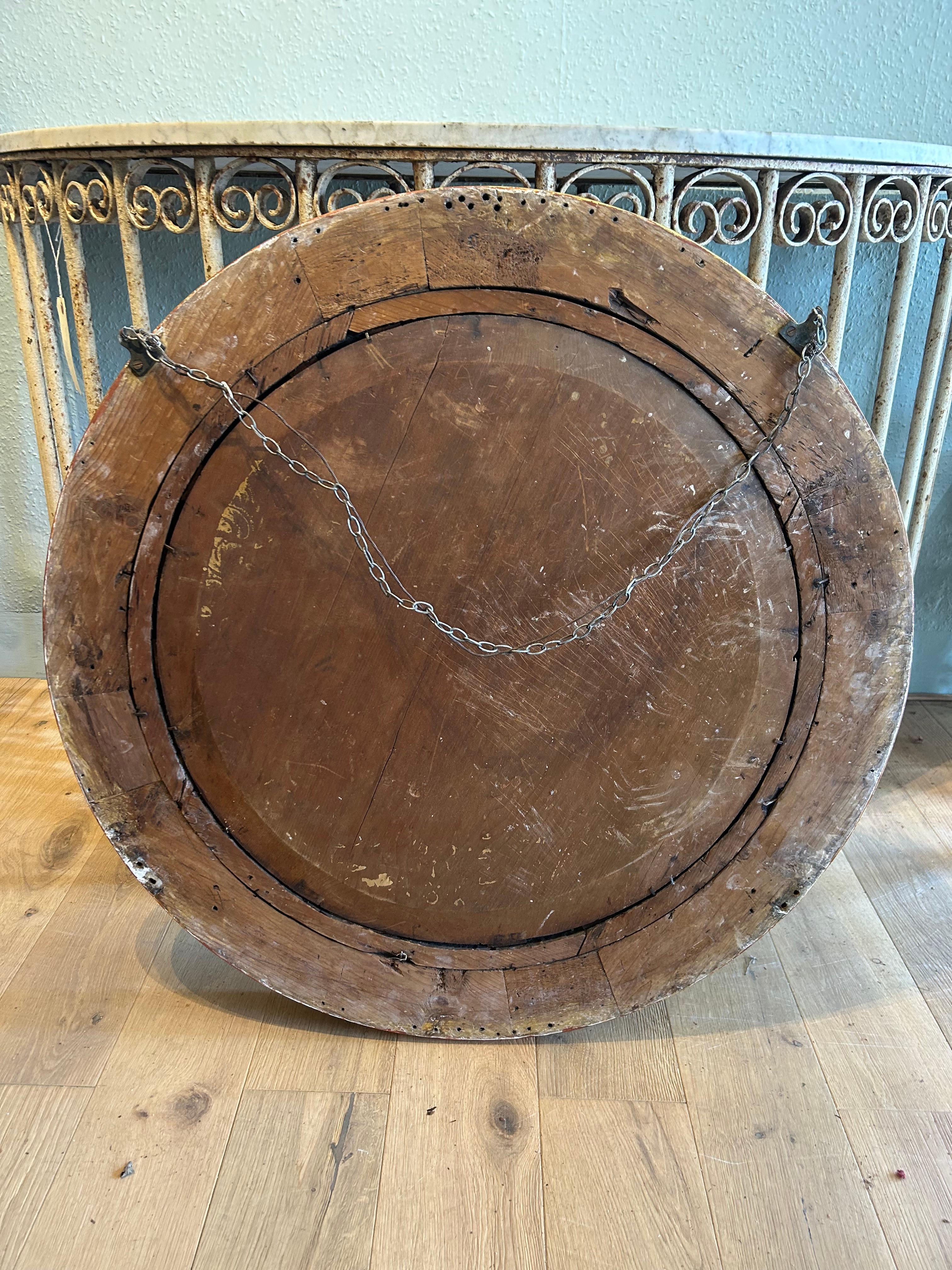 Antique Regency Large Gilt Convex Mirror For Sale 3