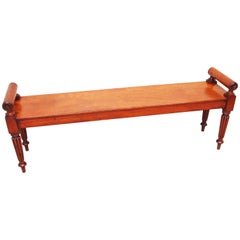 Antique Regency Large Mahogany Hall Bench