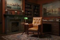 Antique Regency Leather Library Armchair 19th Century