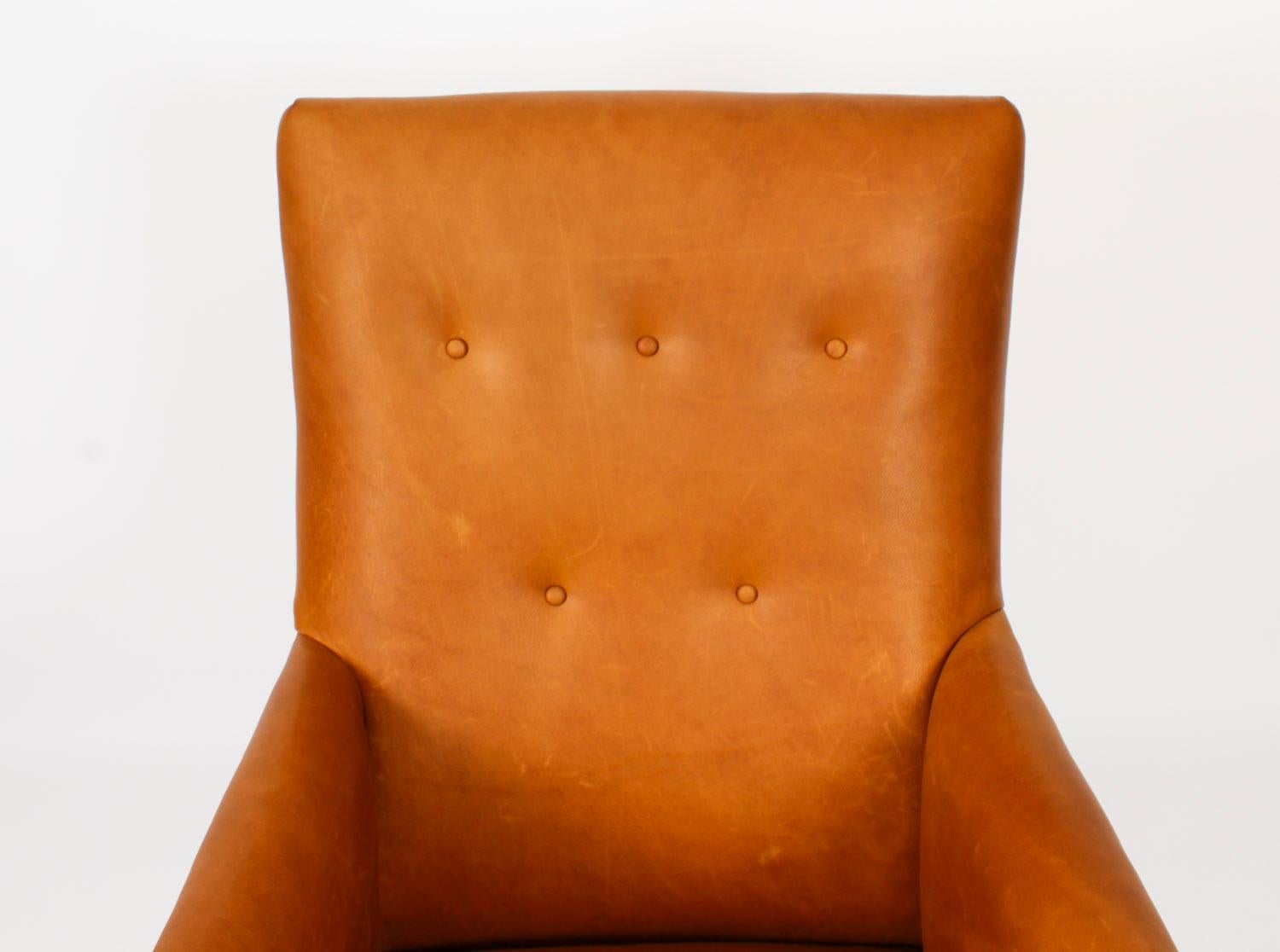Antique Regency Leather Library Armchair 19th Century In Good Condition For Sale In London, GB