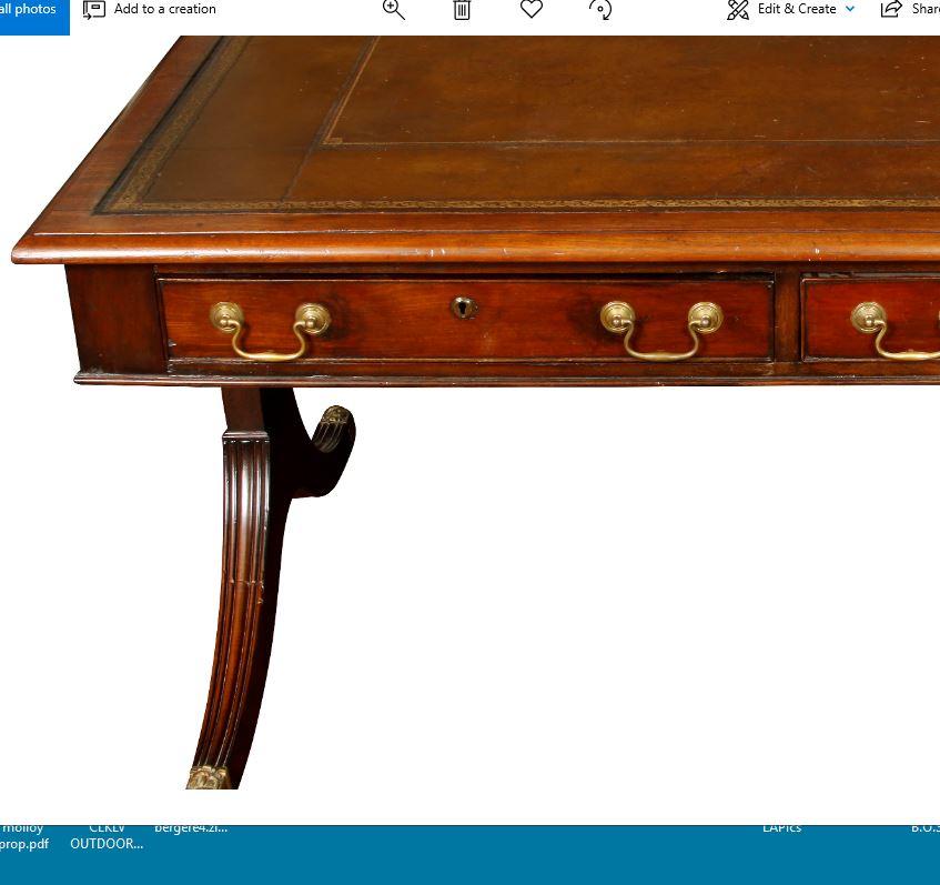 Unknown Antique Regency Leather Top Desk