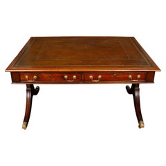 Antique Regency Leather Top Desk