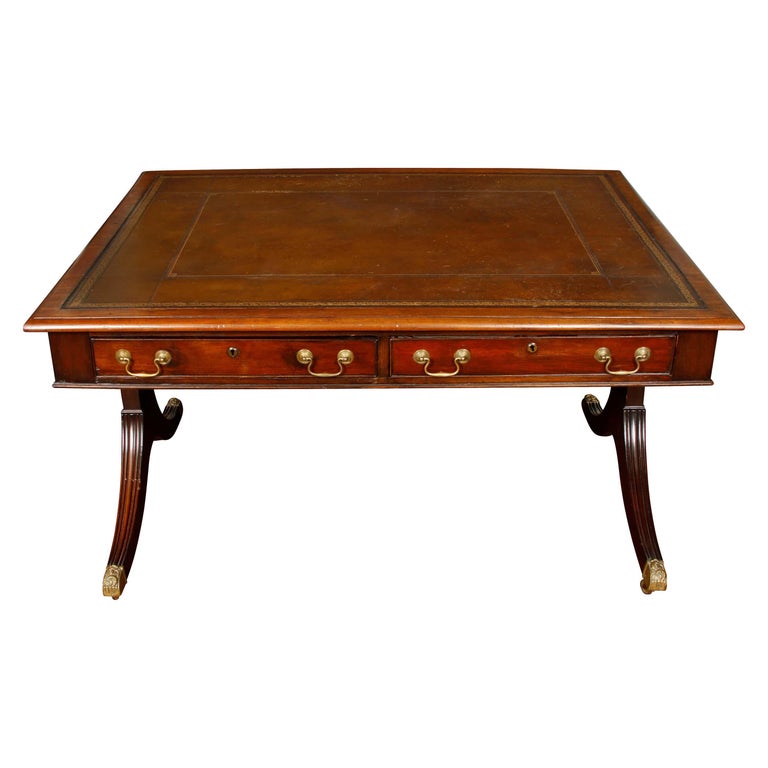 Antique Regency Leather Top Desk For Sale At 1stdibs