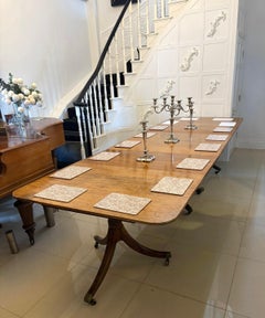 Antique Regency Mahogany 12 Seater Three Pillar Extending Dining Table