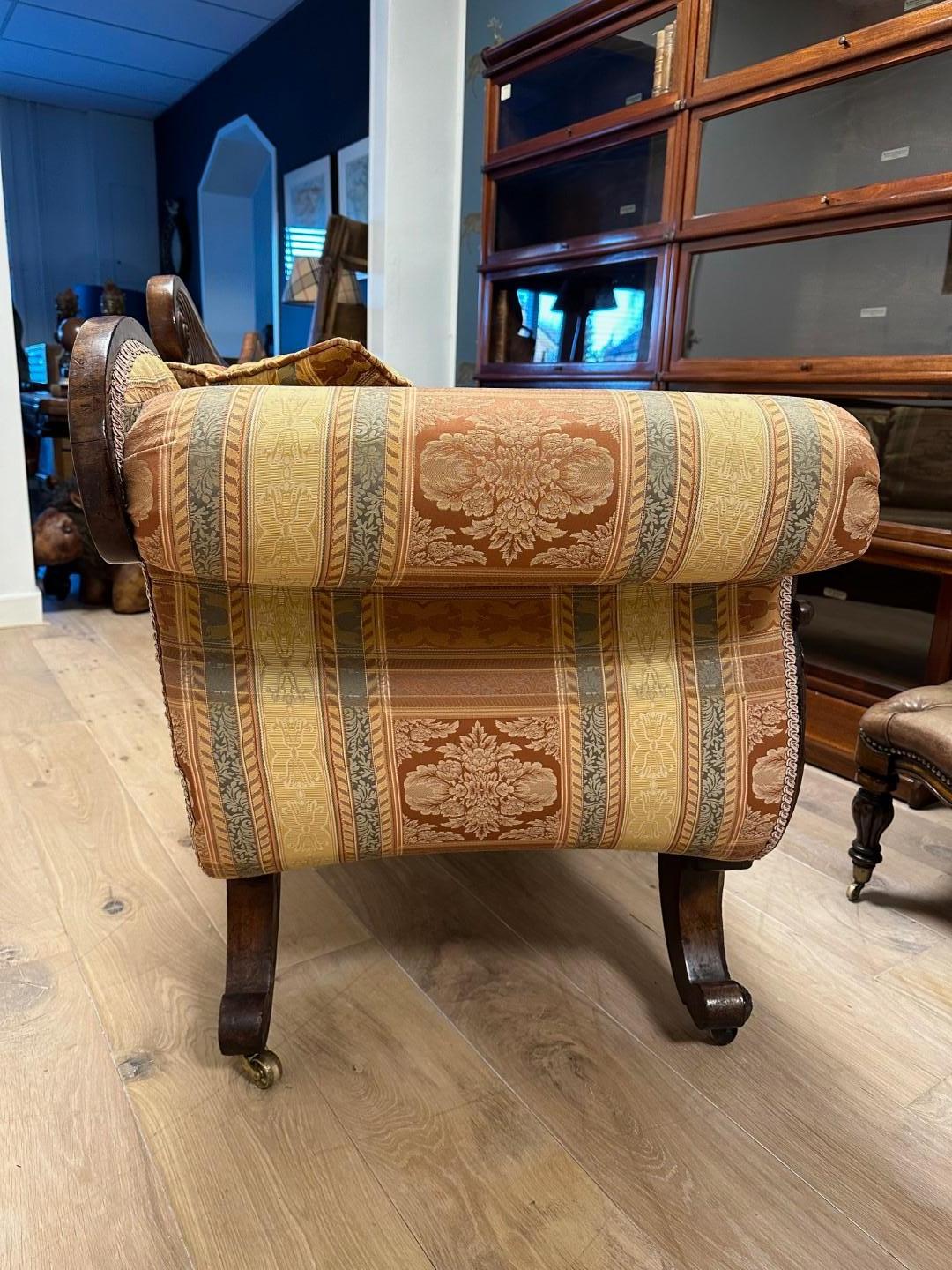 antique regency mahogany 3-seater sofa. For Sale 4