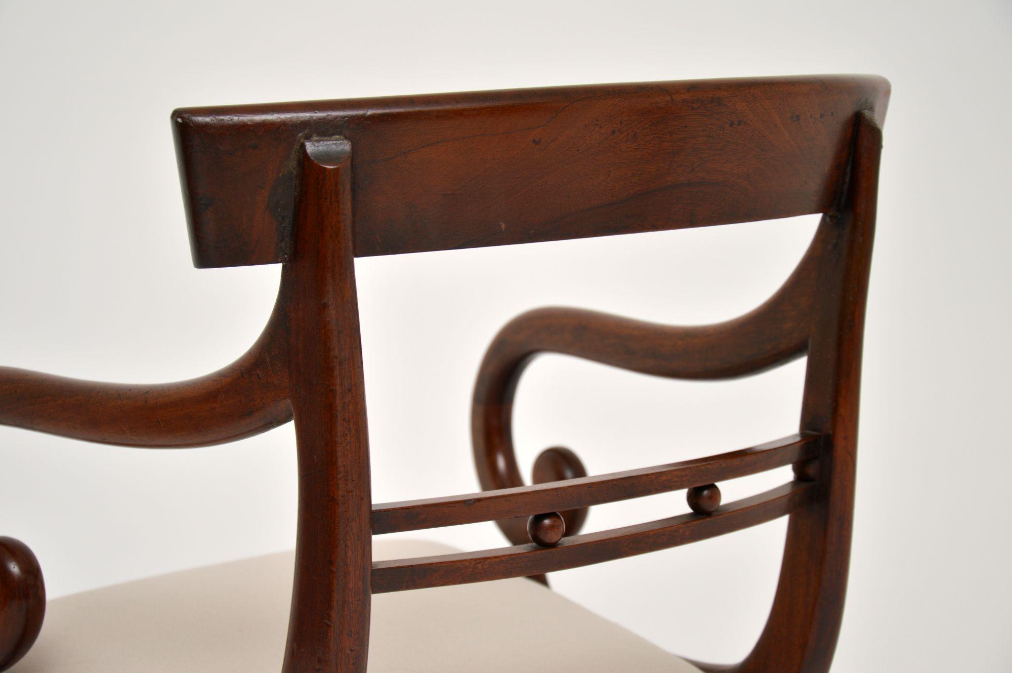 Antique Regency Mahogany Armchair / Desk Chair 5