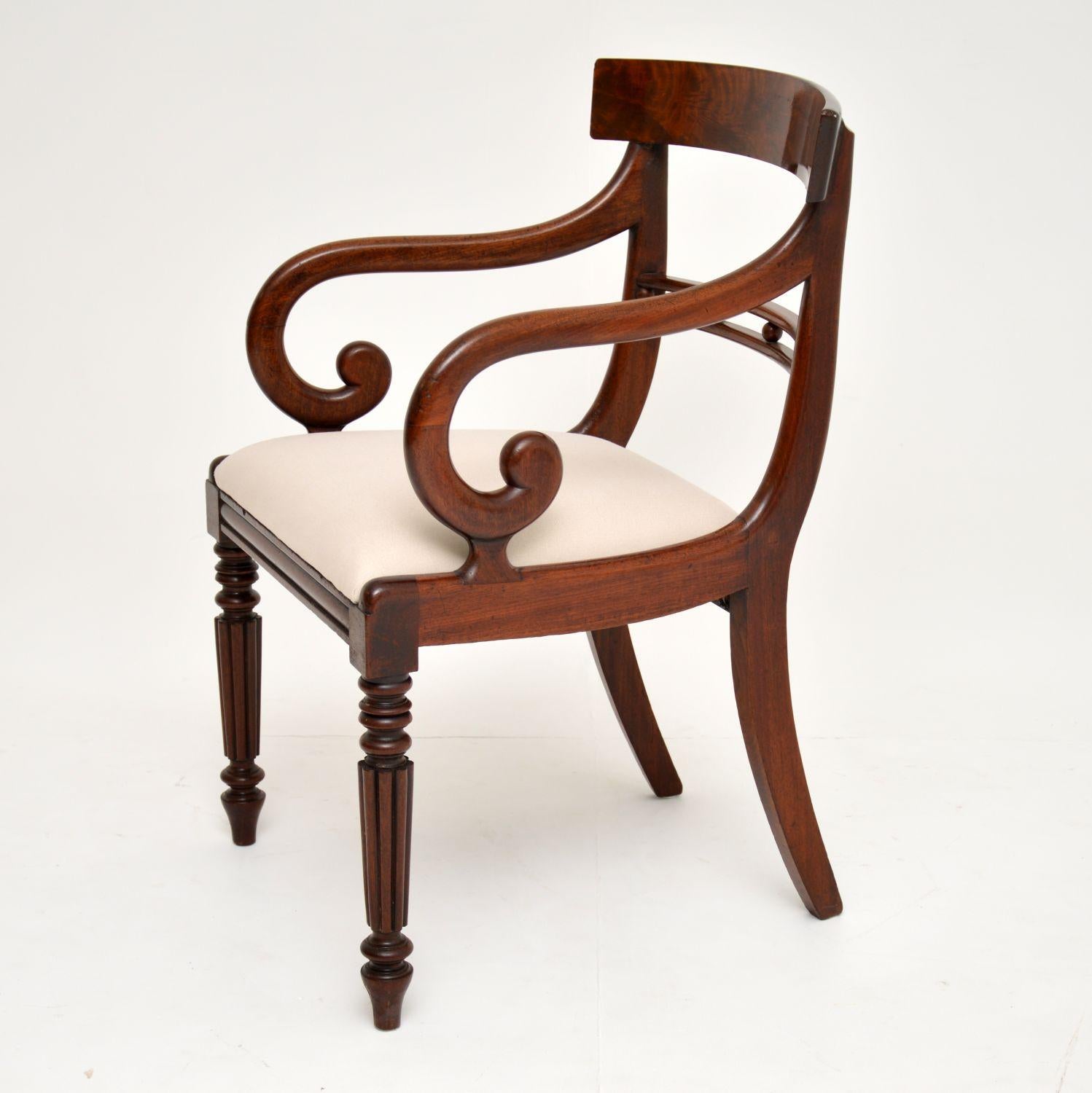 Antique Regency Mahogany Armchair / Desk Chair In Good Condition In London, GB