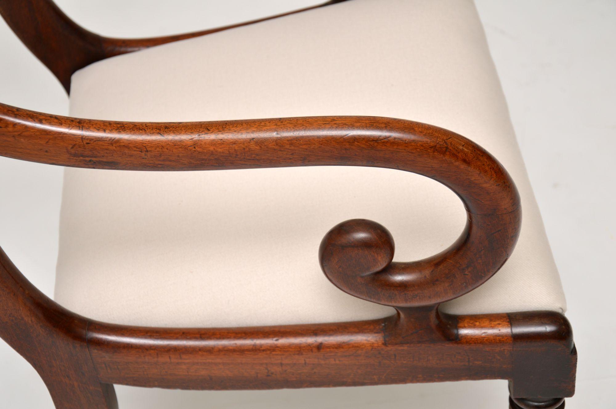 Antique Regency Mahogany Armchair / Desk Chair 1