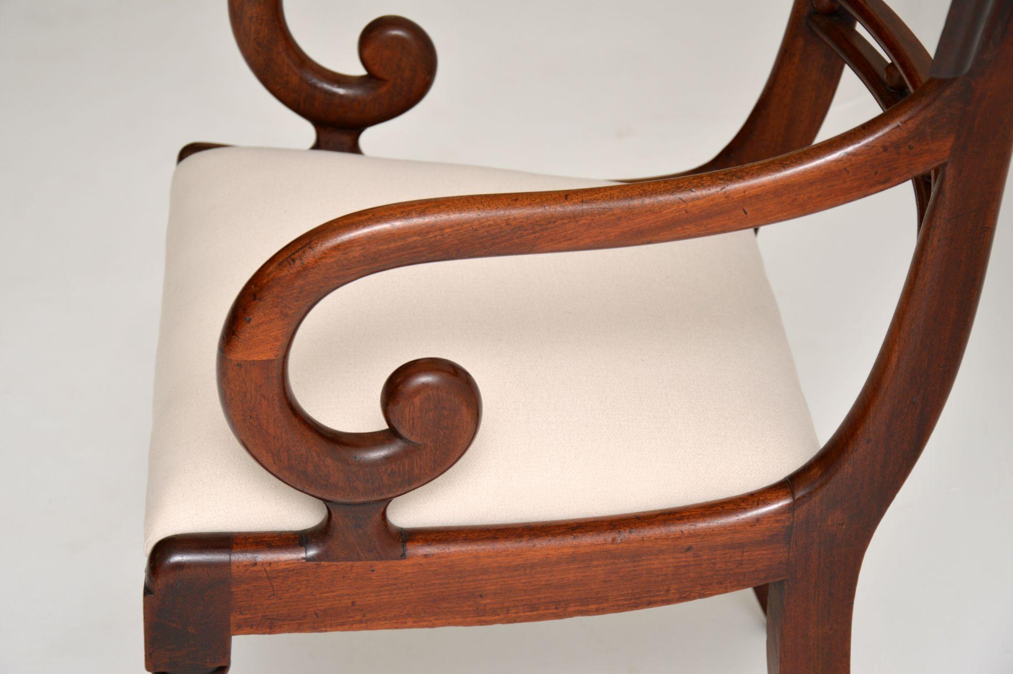 Antique Regency Mahogany Armchair / Desk Chair 2