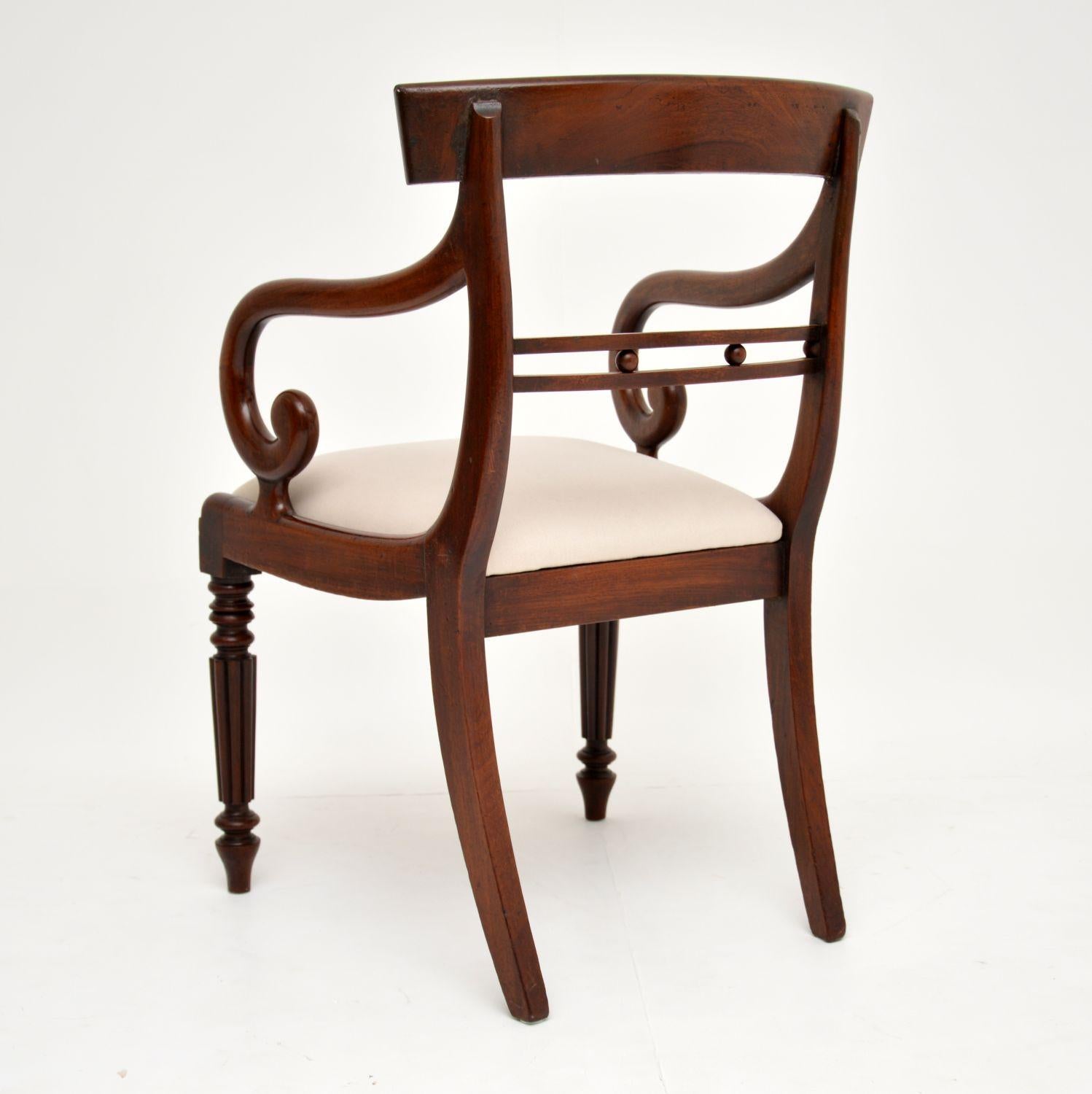 Antique Regency Mahogany Armchair / Desk Chair 4