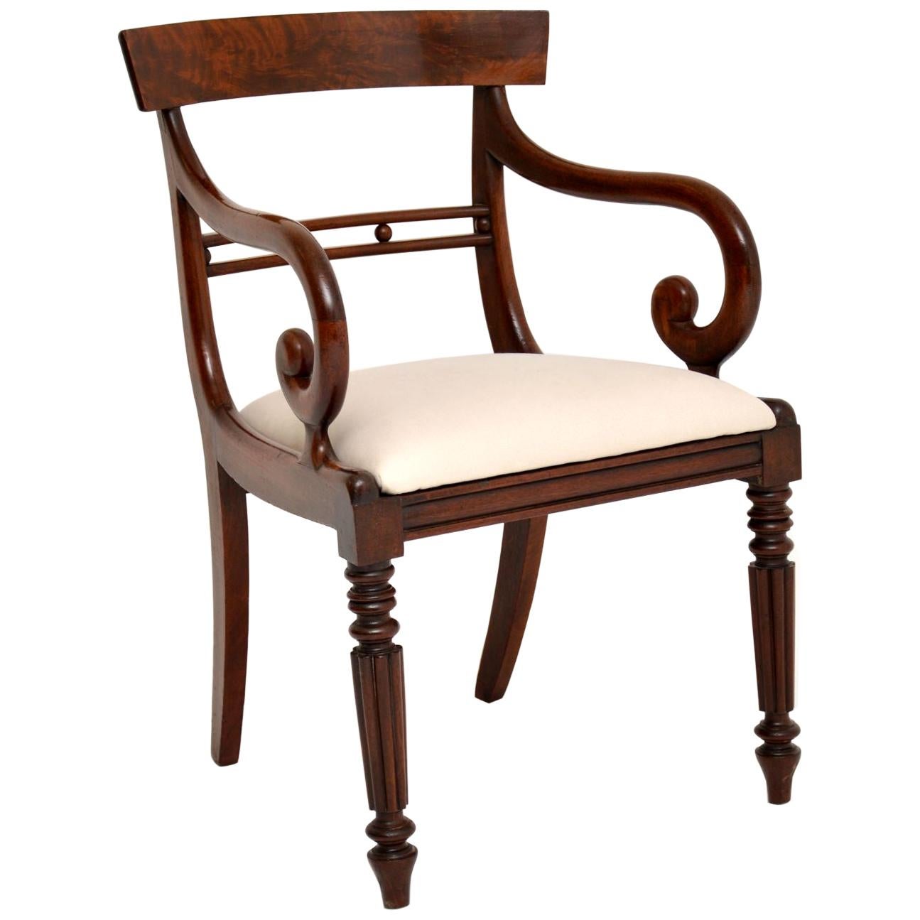 Antique Regency Mahogany Armchair / Desk Chair