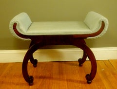 Antique Regency Mahogany Bench, 19th Century