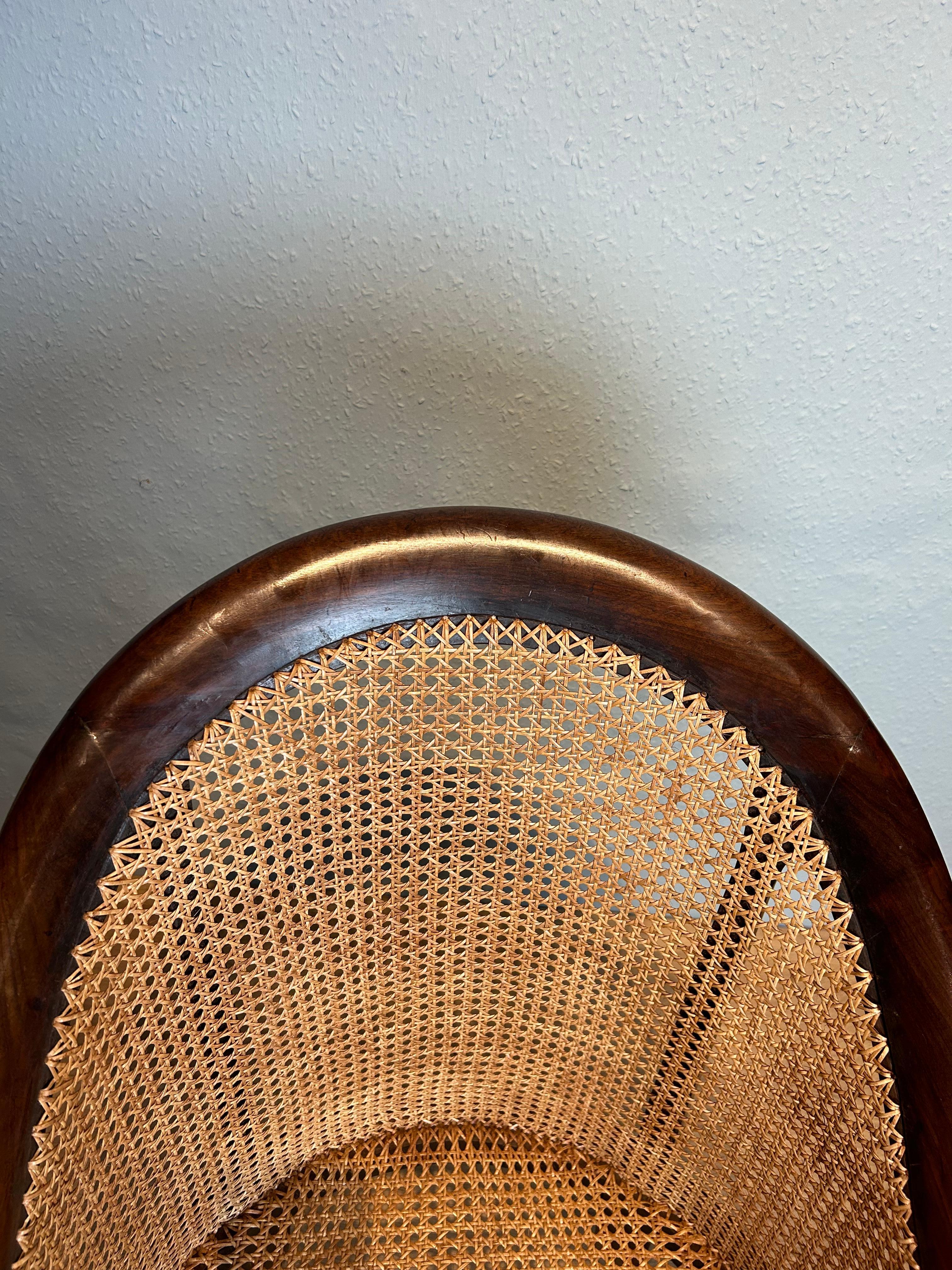 English Antique Regency Mahogany Bergere Arm Chair 