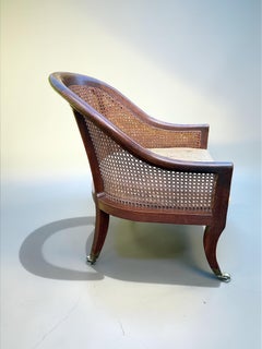 Antique Regency Mahogany Bergere/library Arm Chair.