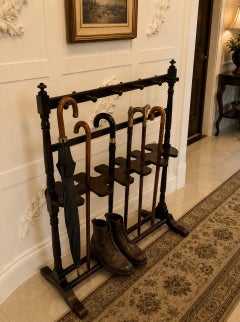 Antique Regency Mahogany Boot Rack Stand Hall Umbrella Stick Stand