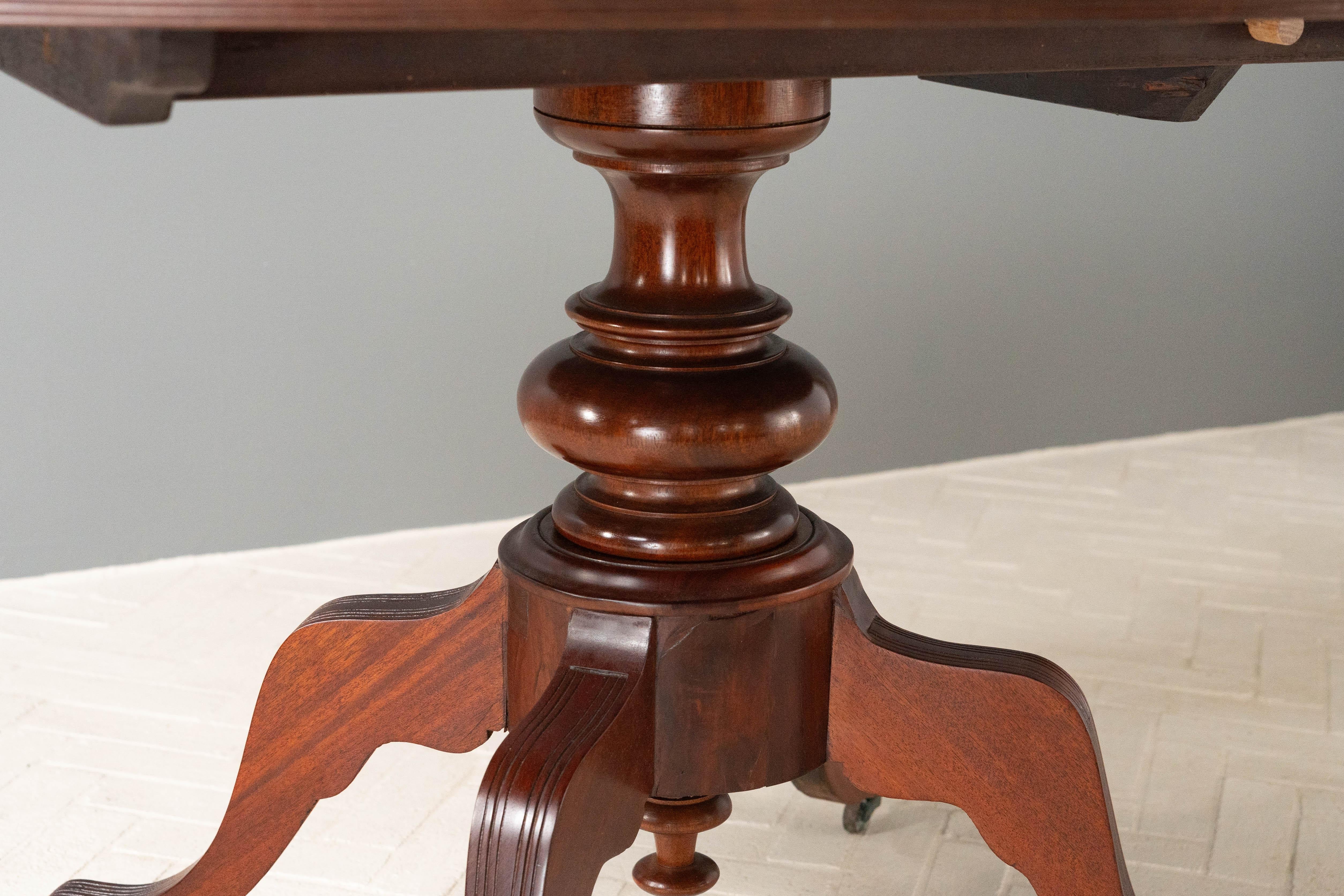 Brass Antique Regency Mahogany Breakfast Table