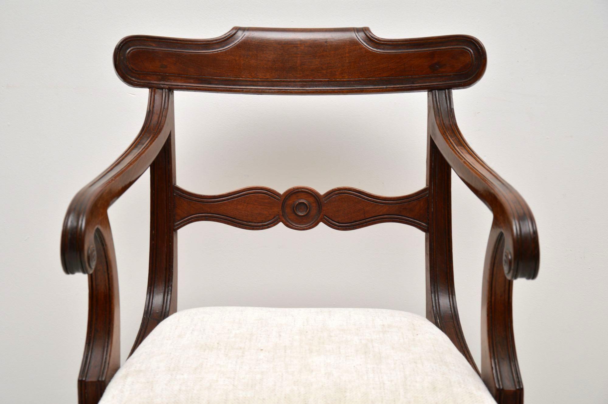 Early 19th Century Antique Regency Mahogany Carver Armchair