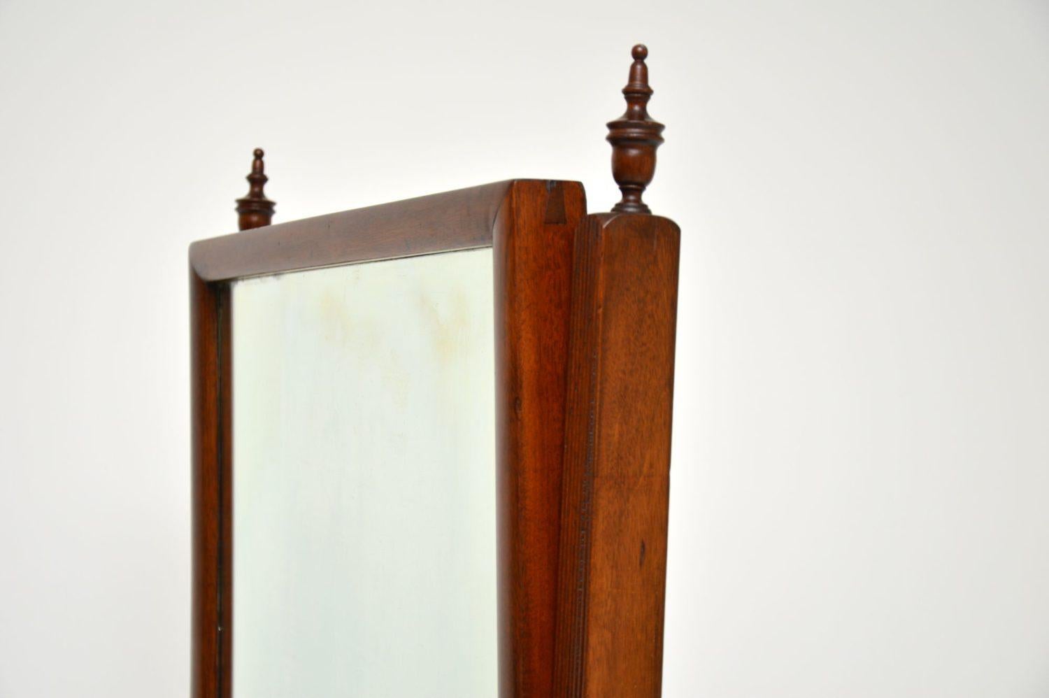 Antique Regency Mahogany Cheval Mirror 5