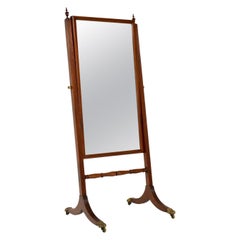 Antique Regency Mahogany Cheval Mirror