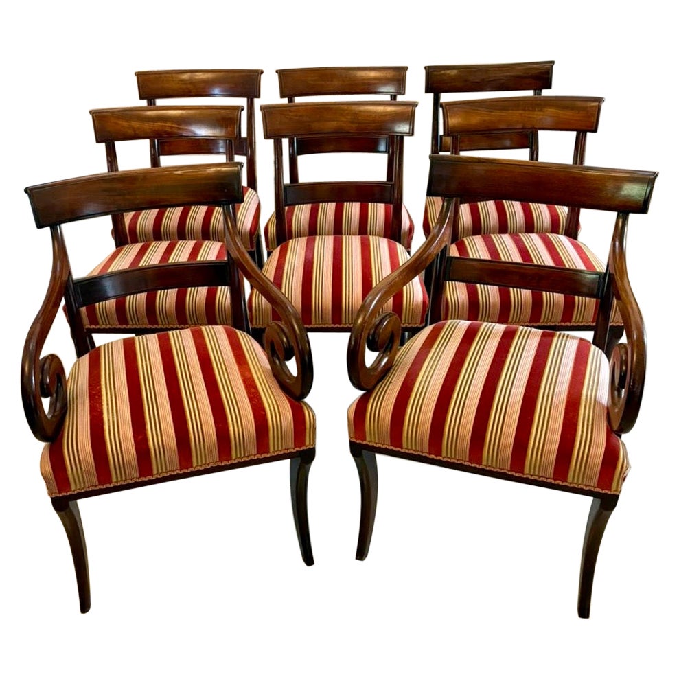 Antique Regency Mahogany Dining Chairs Set of Eight Including Two Carvers