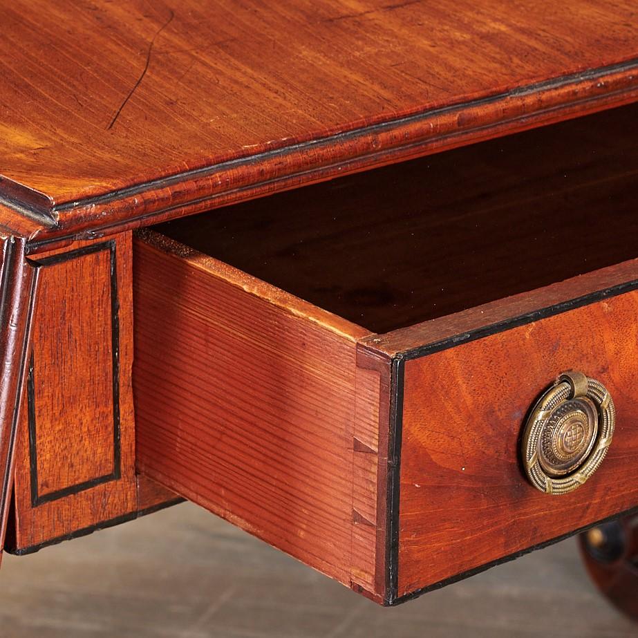 Carved Antique Regency Mahogany Drop Leaf Sofa Table For Sale
