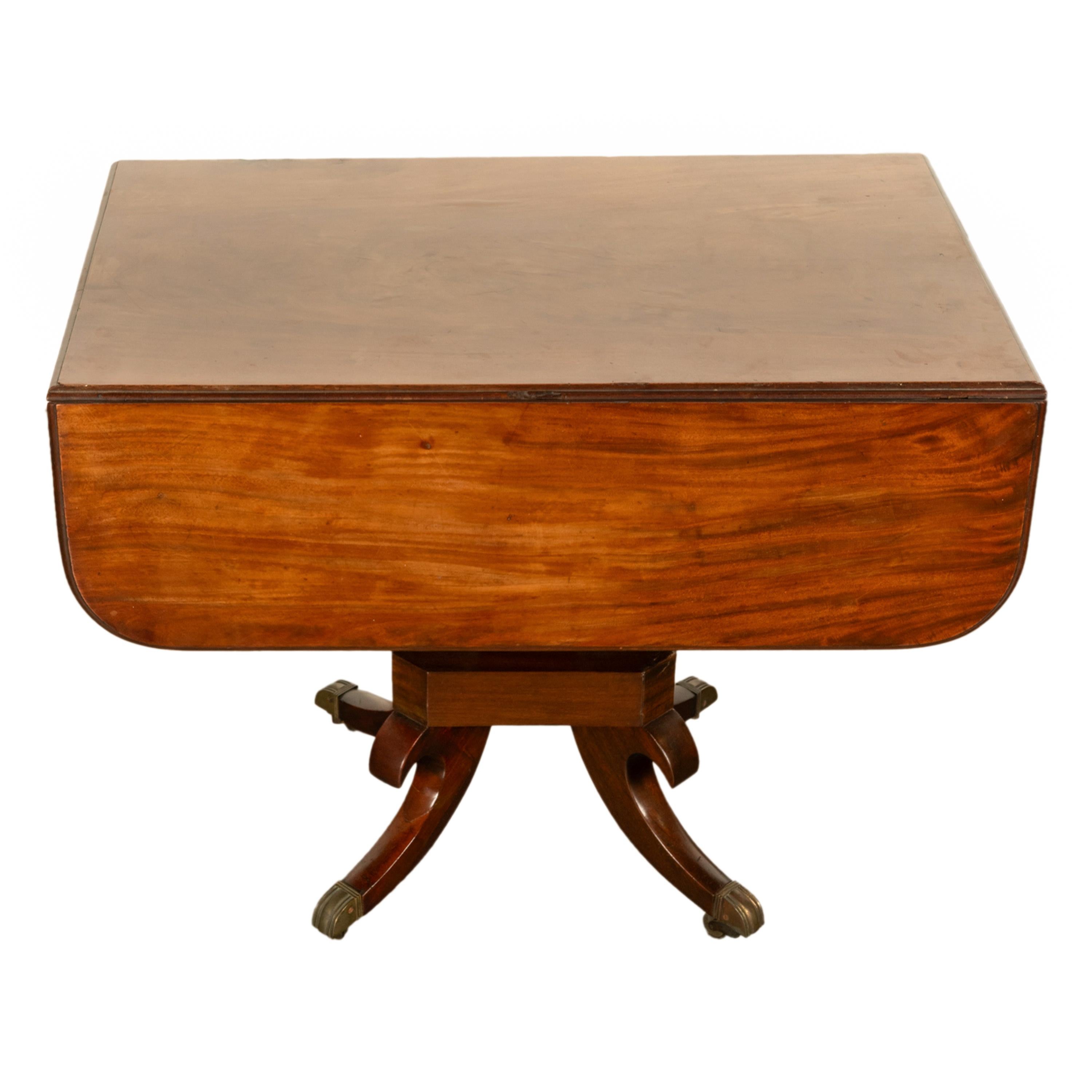 Antike Regency Mahagoni Drop Leaf Twin Schublade Pembroke oder Bibliothek Tabelle 1810 im Angebot 4