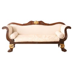 Antique Regency Mahogany framed sofa with Dodo head detail