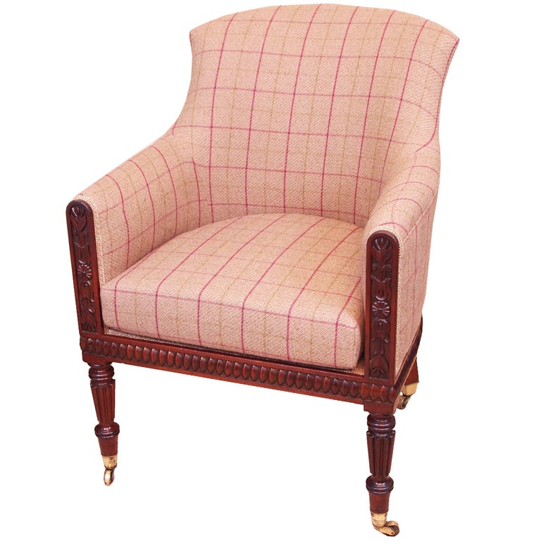English Regency Mahogany Library Tub Armchair For Sale at 1stdibs