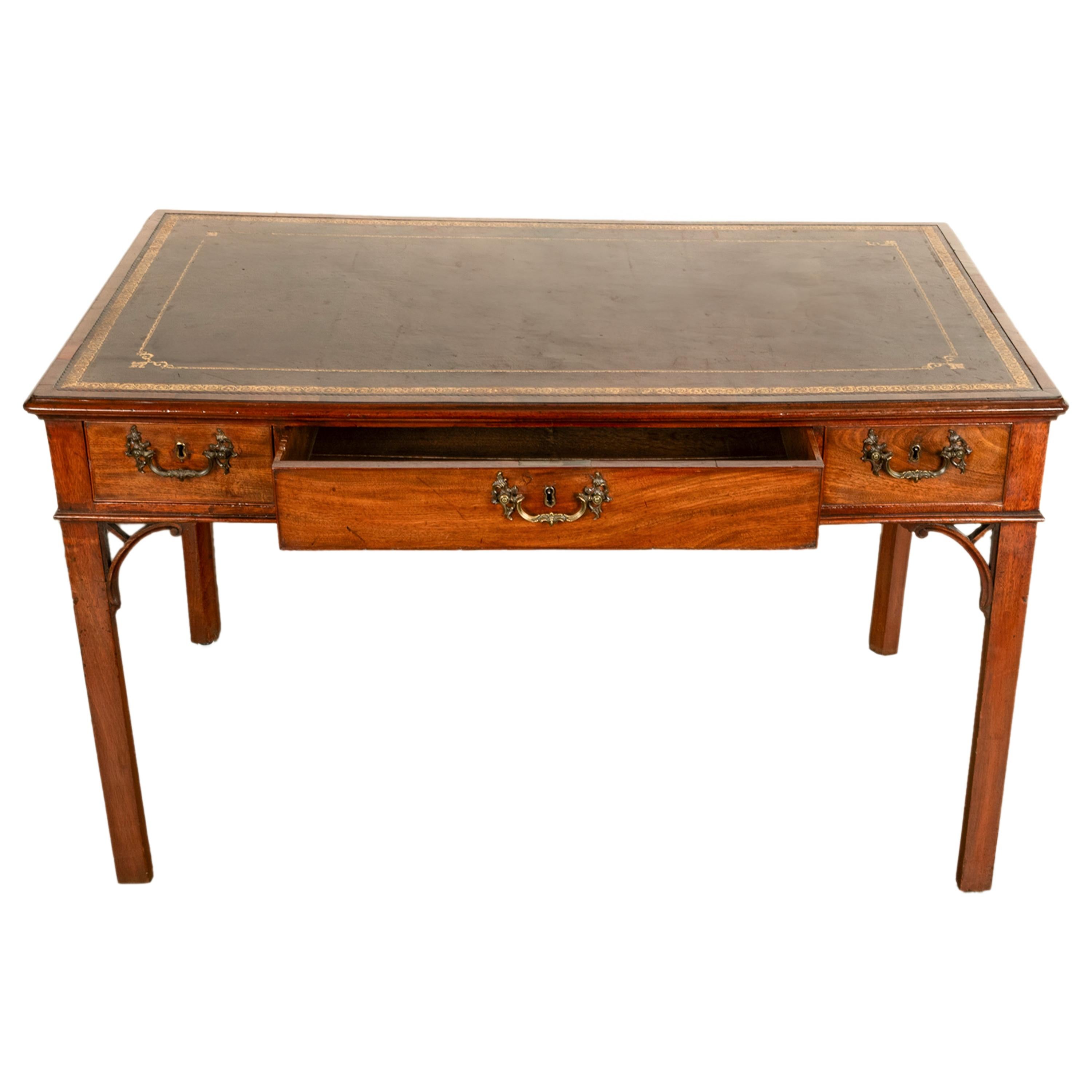 Antique Regency Mahogany Library Table Leather Top Partners Writing Desk 1820 5