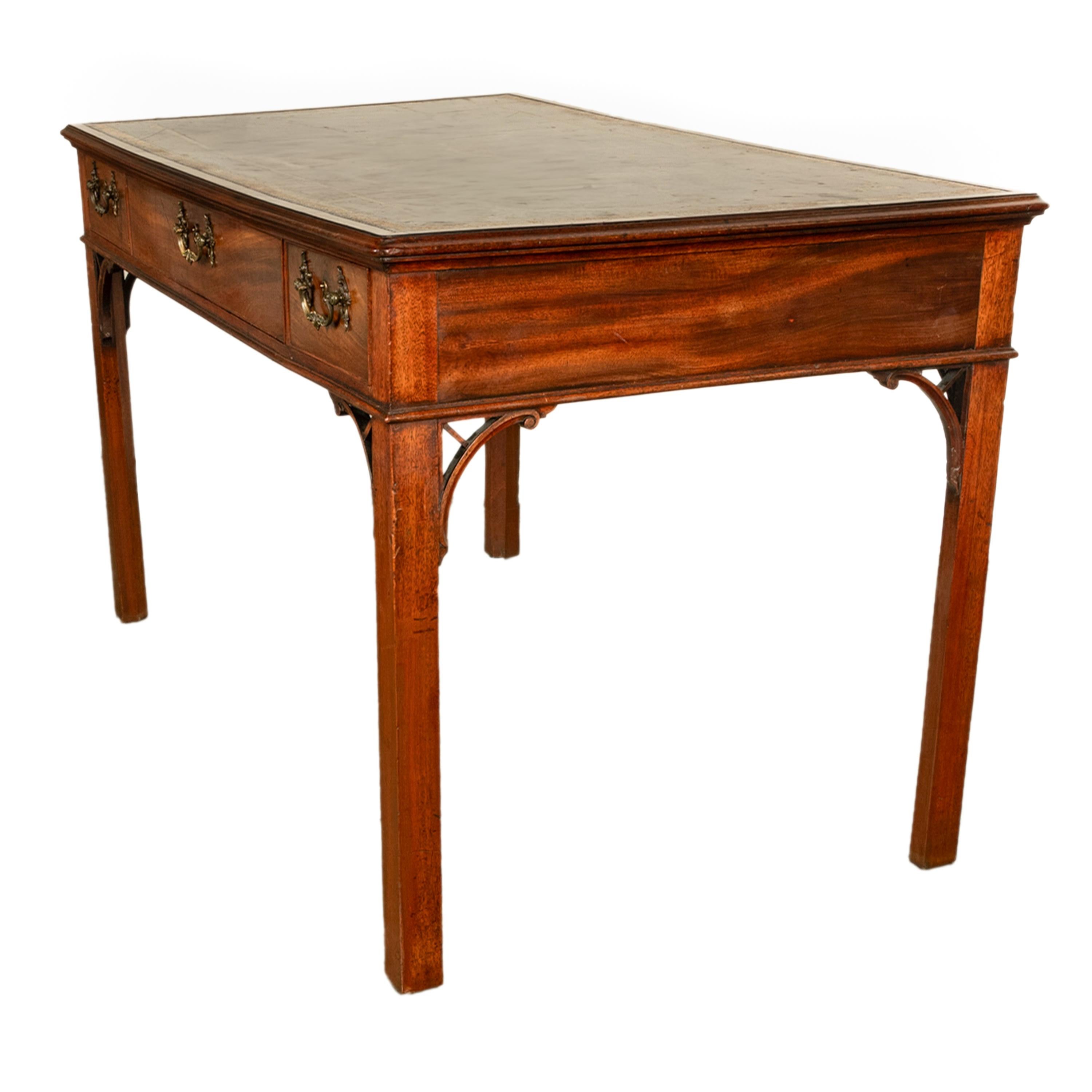 Antique Regency Mahogany Library Table Leather Top Partners Writing Desk 1820 9