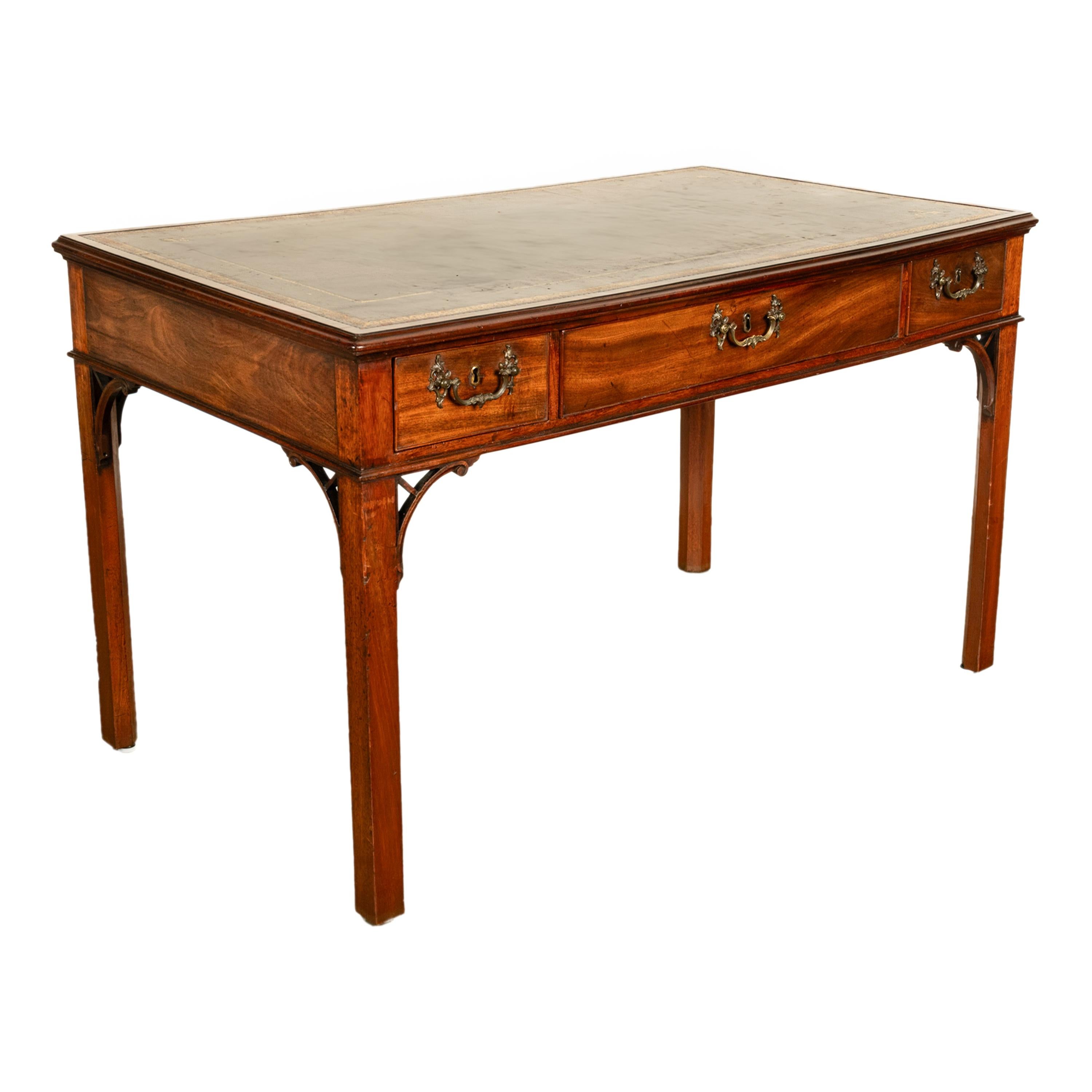 Antique Regency Mahogany Library Table Leather Top Partners Writing Desk 1820 11