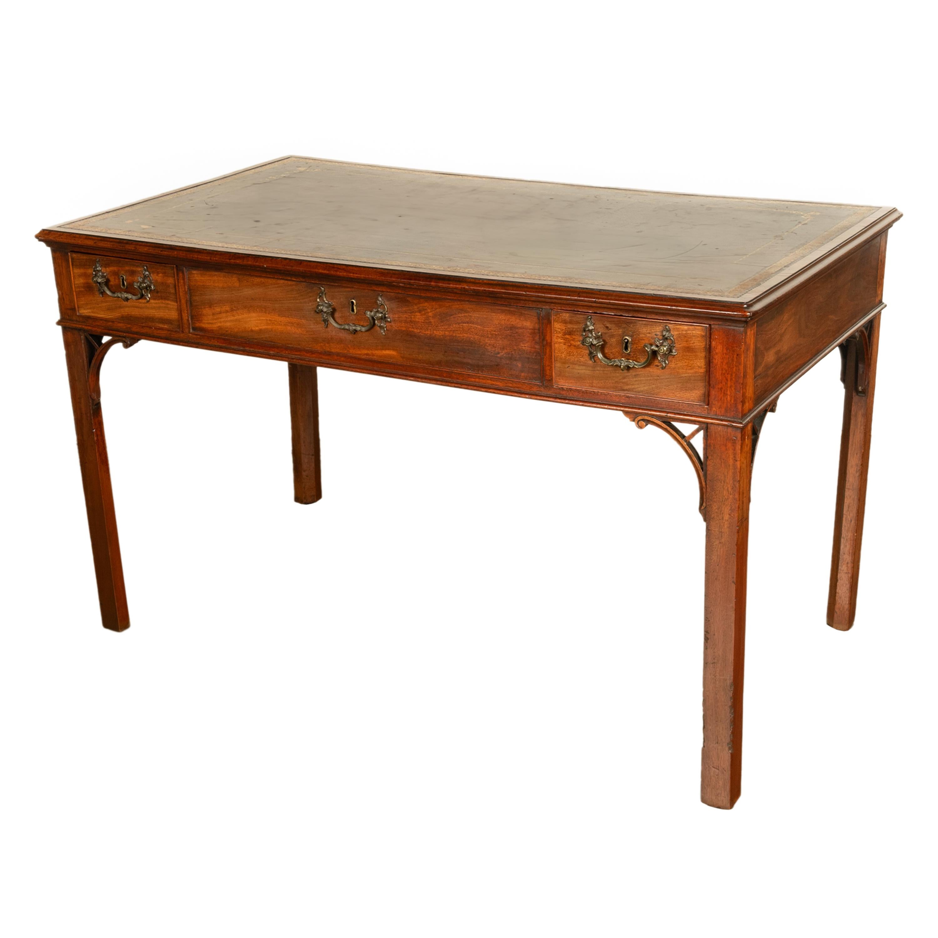 Antique Regency Mahogany Library Table Leather Top Partners Writing Desk 1820 2