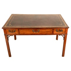 Antique Regency Mahogany Library Table Leather Top Partners Writing Desk 1820