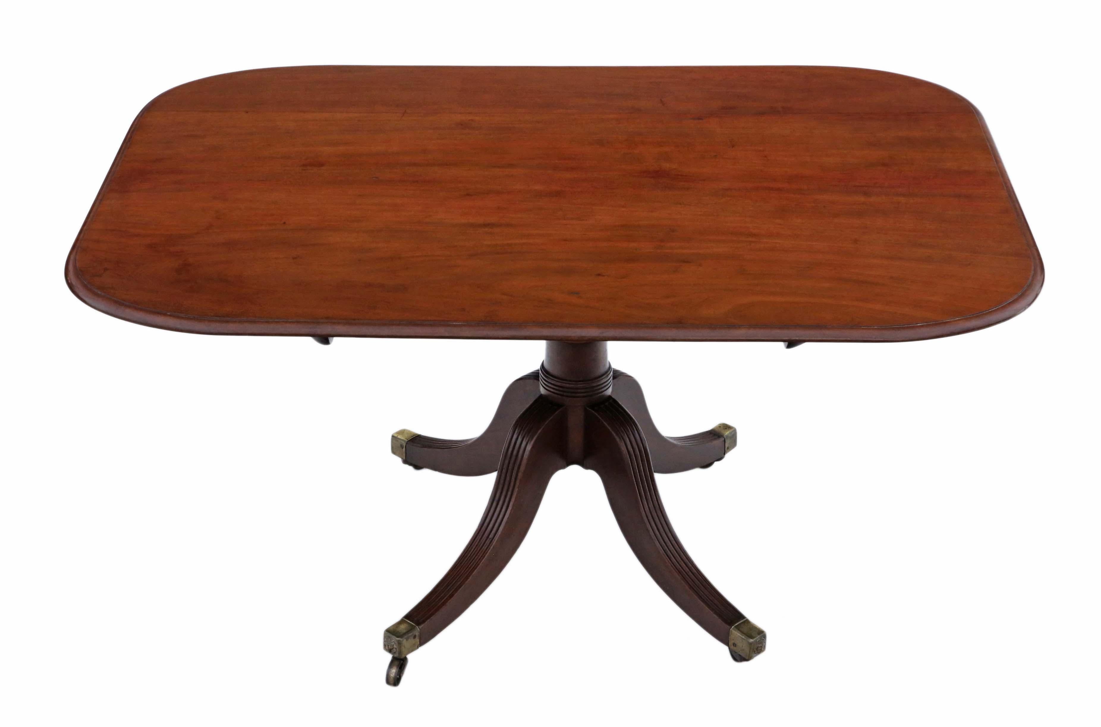 Antique Regency Mahogany Loo Breakfast Centre Table Tilt Top In Good Condition For Sale In Wisbech, Cambridgeshire
