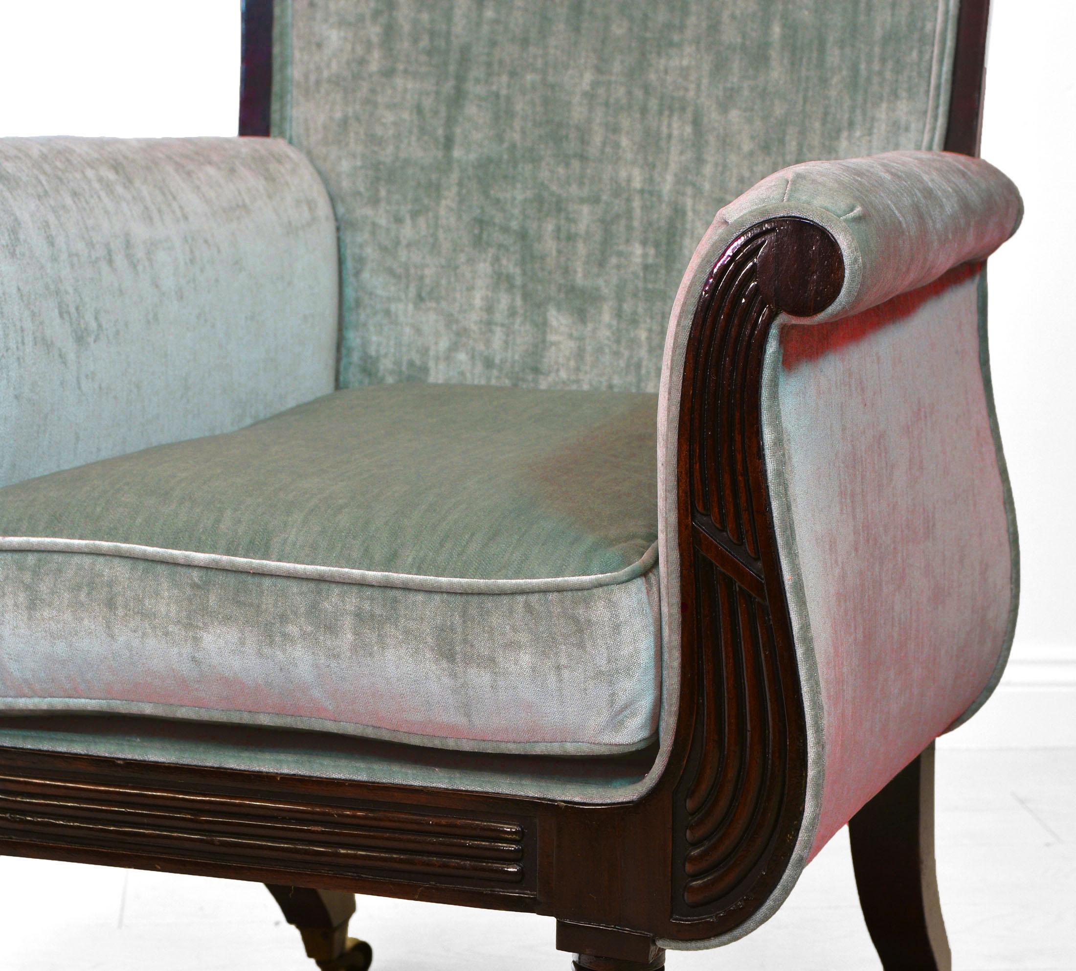 XIXe siècle Antique fauteuil Regency anglais en forme de lyre, Cira 1825 en vente