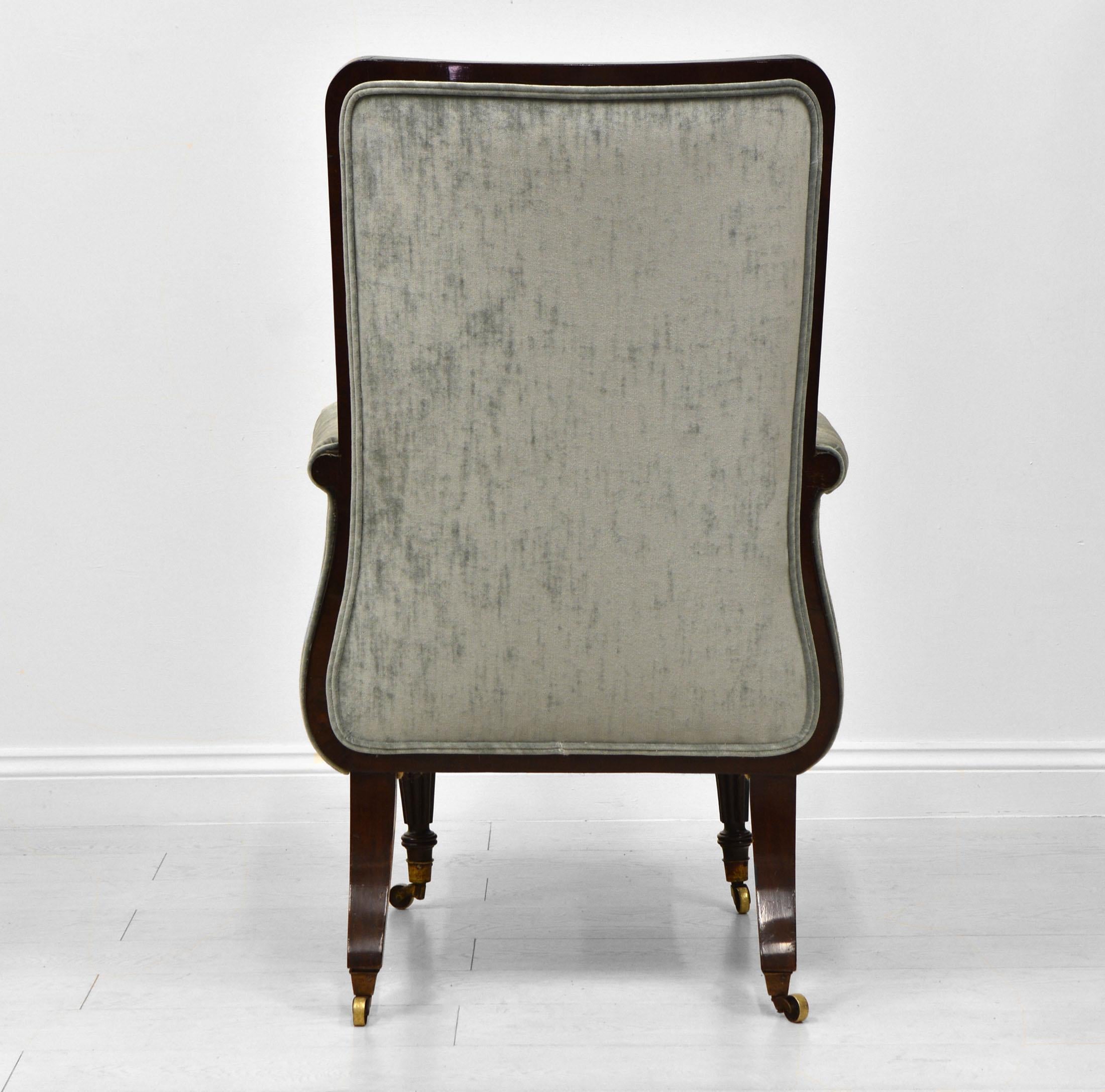 Antique fauteuil Regency anglais en forme de lyre, Cira 1825 en vente 2