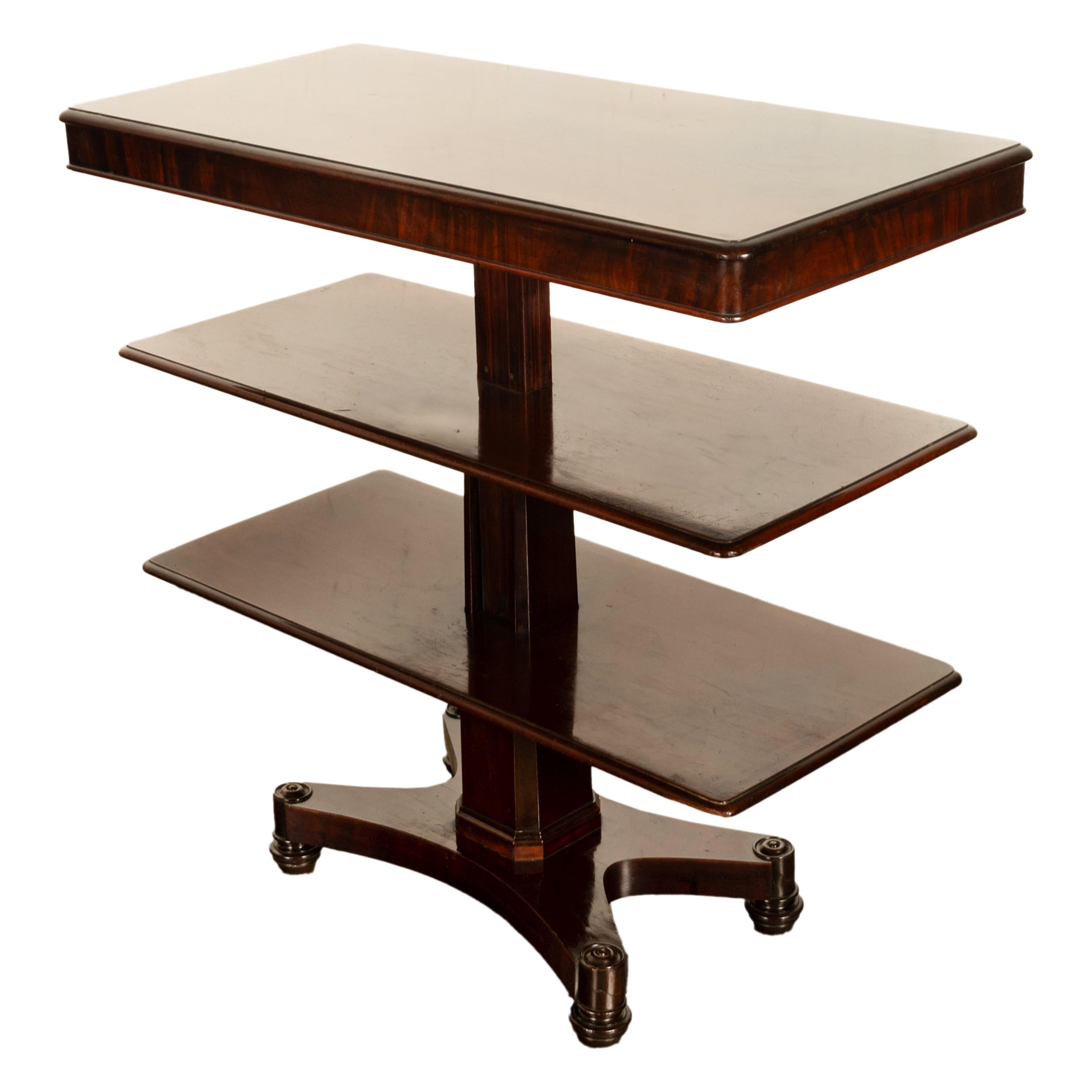 Antique Regency Mahogany Metamorphic 3 Tier Dumbwaiter Pedestal Side Table 1830 For Sale 5