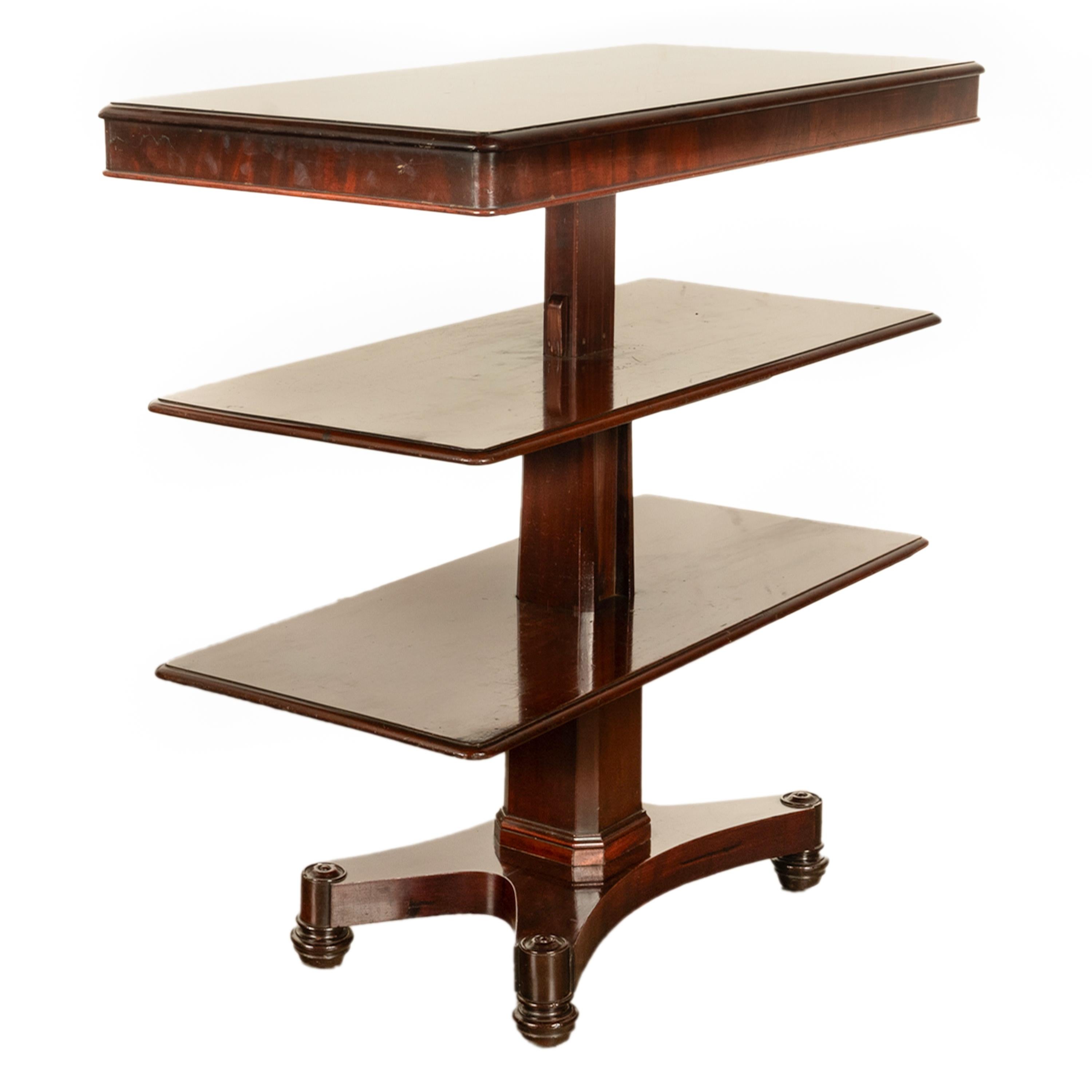 Antique Regency Mahogany Metamorphic 3 Tier Dumbwaiter Pedestal Side Table 1830 For Sale 3
