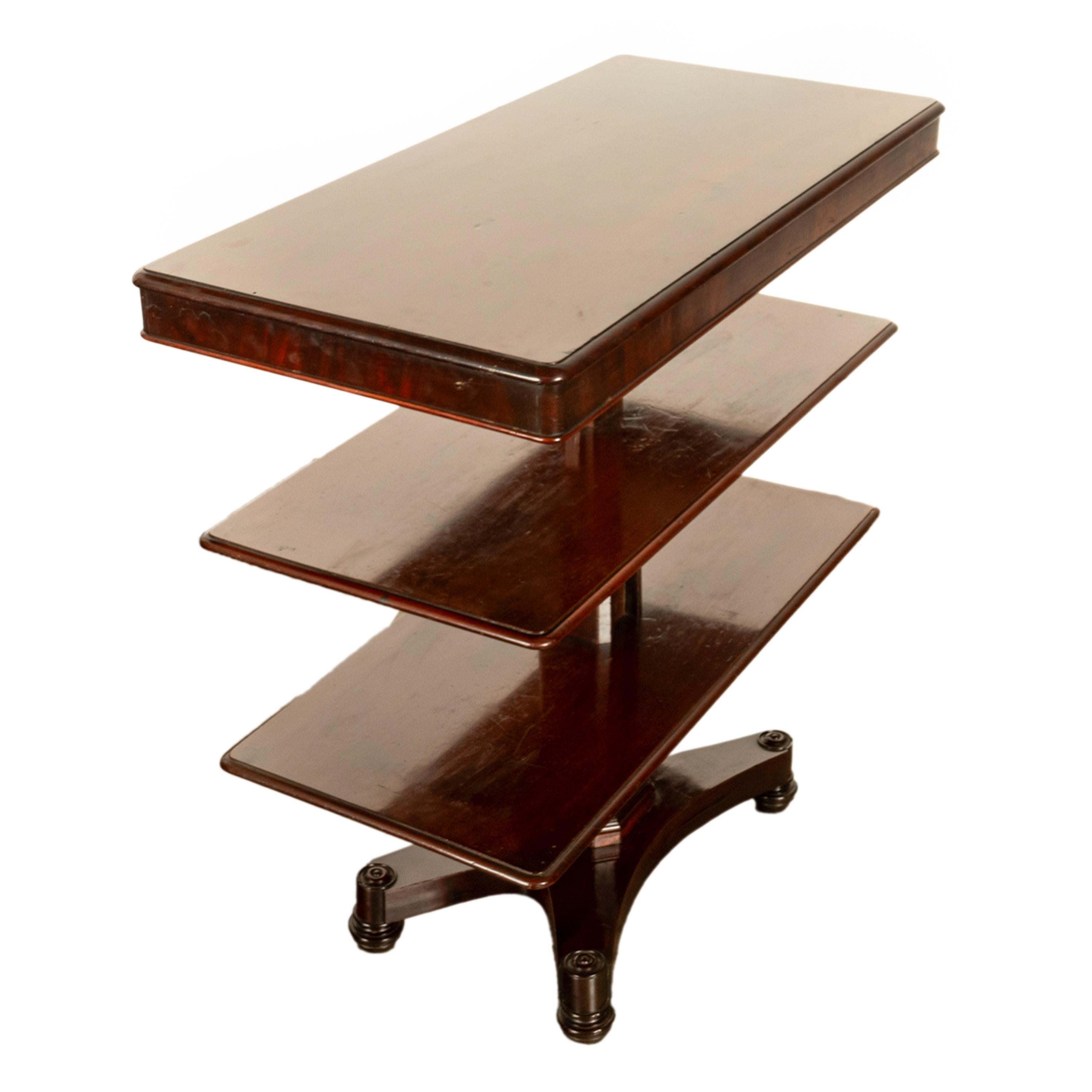 Antique Regency Mahogany Metamorphic 3 Tier Dumbwaiter Pedestal Side Table 1830 For Sale 4