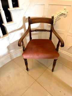 Antik Regency Mahagoni offener Sessel / Schreibtischstuhl