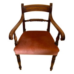 Antik Regency Mahagoni offener Sessel / Schreibtischstuhl