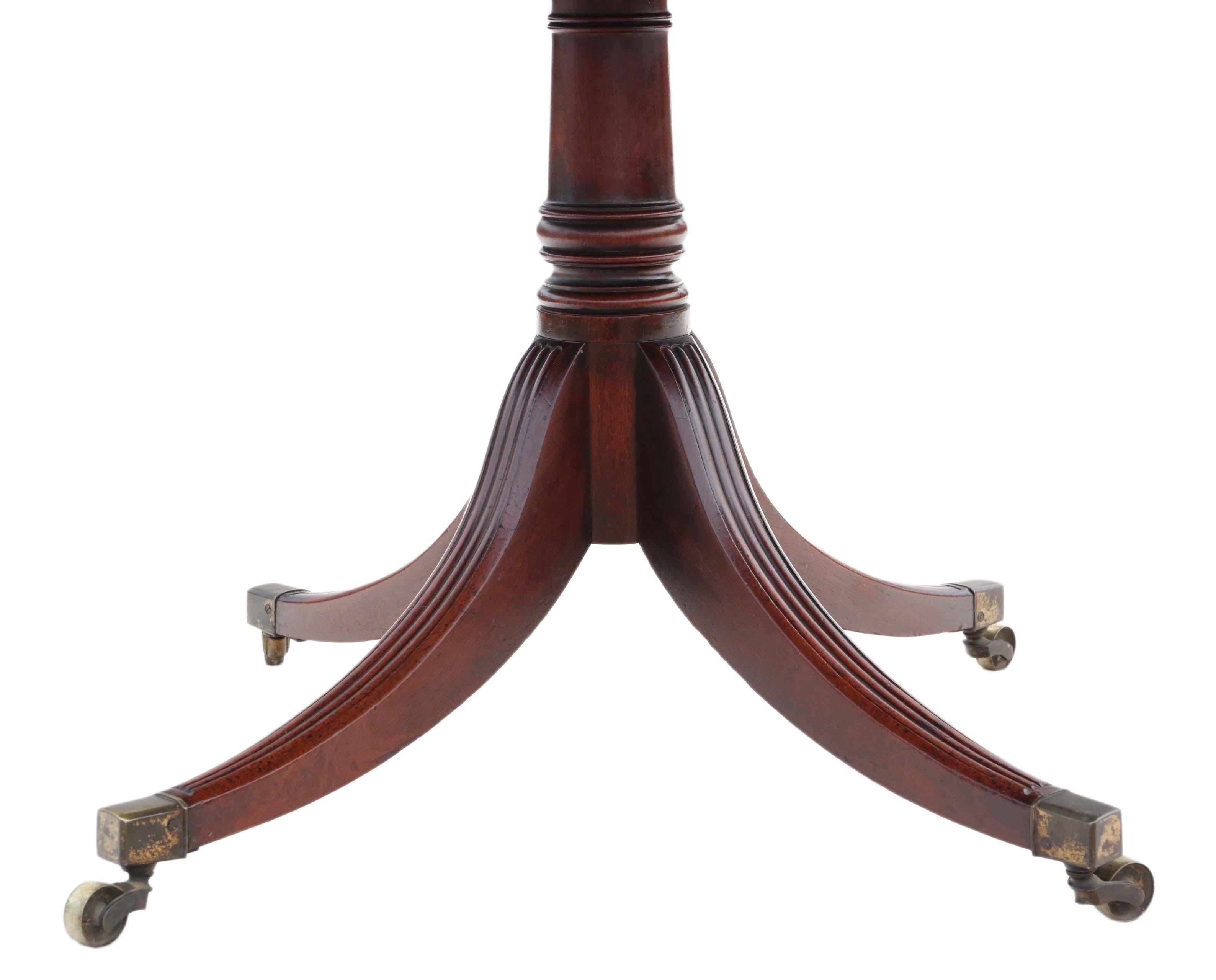 Antique Regency Mahogany Pedestal Pembroke Sofa Dining Table For Sale 3