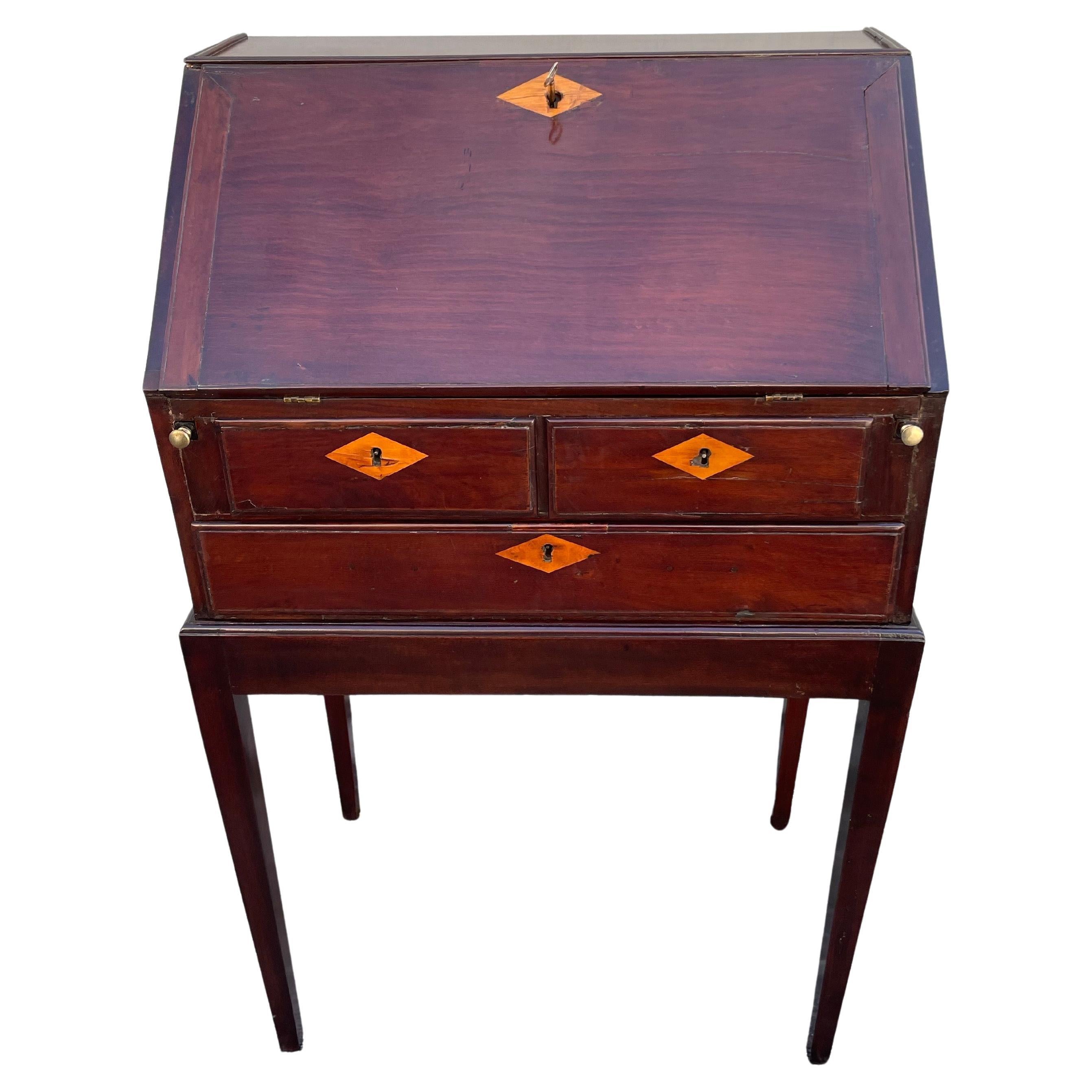 Antique Regency Mahogany Secretary Desk, English, Circa 1860