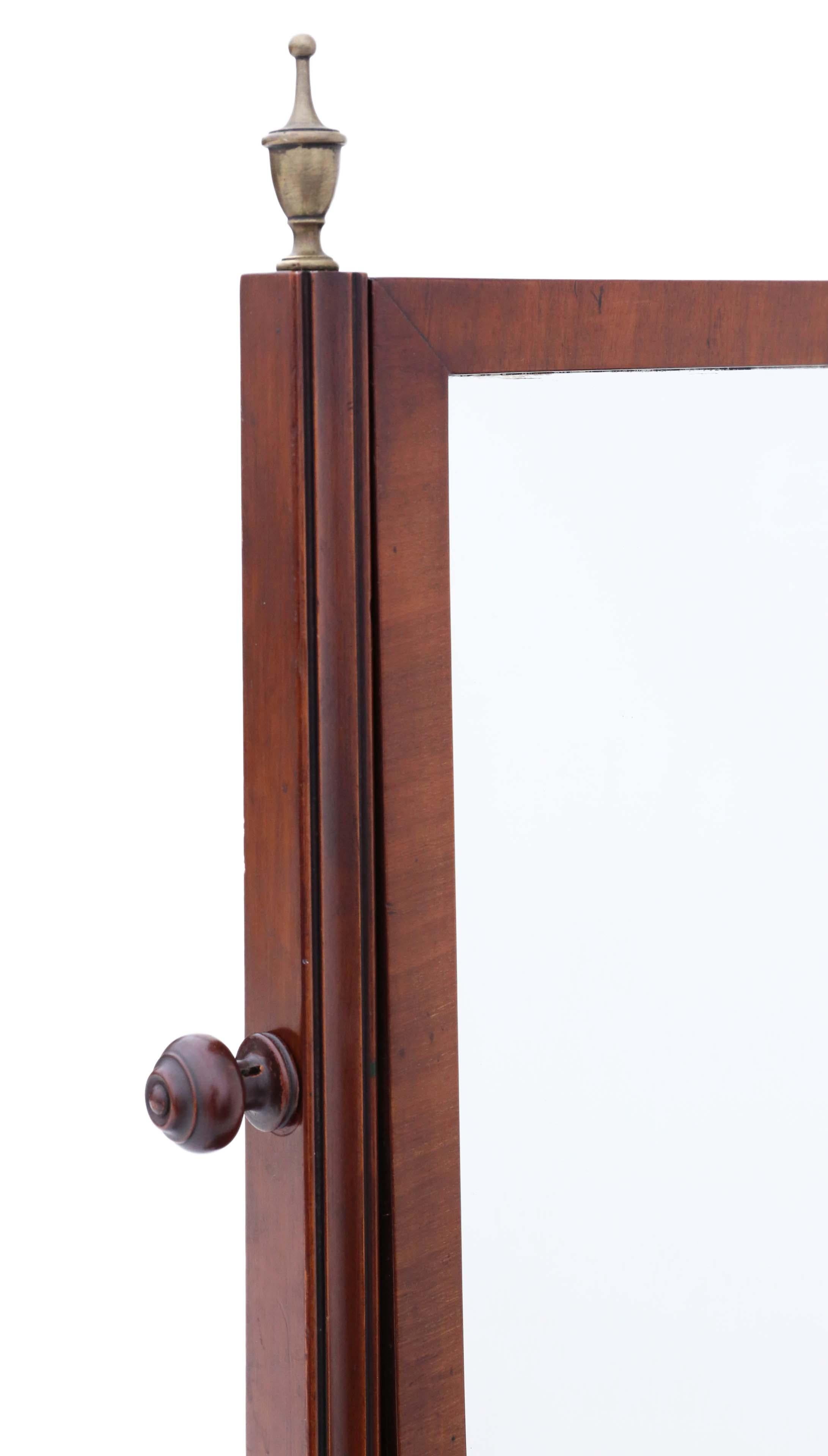 Early 19th Century Antique Regency Mahogany Serpentine Dressing Table Swing Mirror For Sale