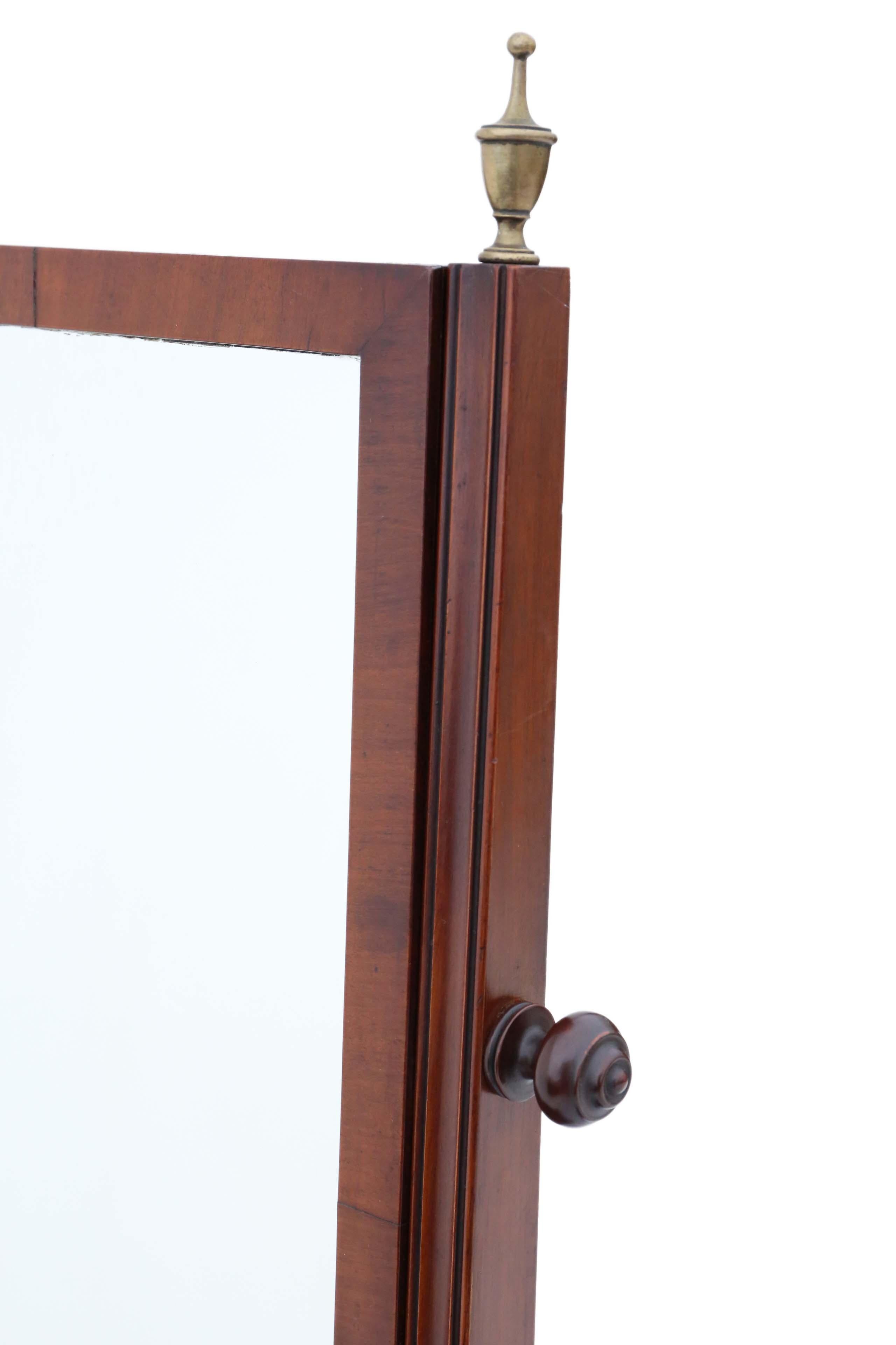 Wood Antique Regency Mahogany Serpentine Dressing Table Swing Mirror For Sale
