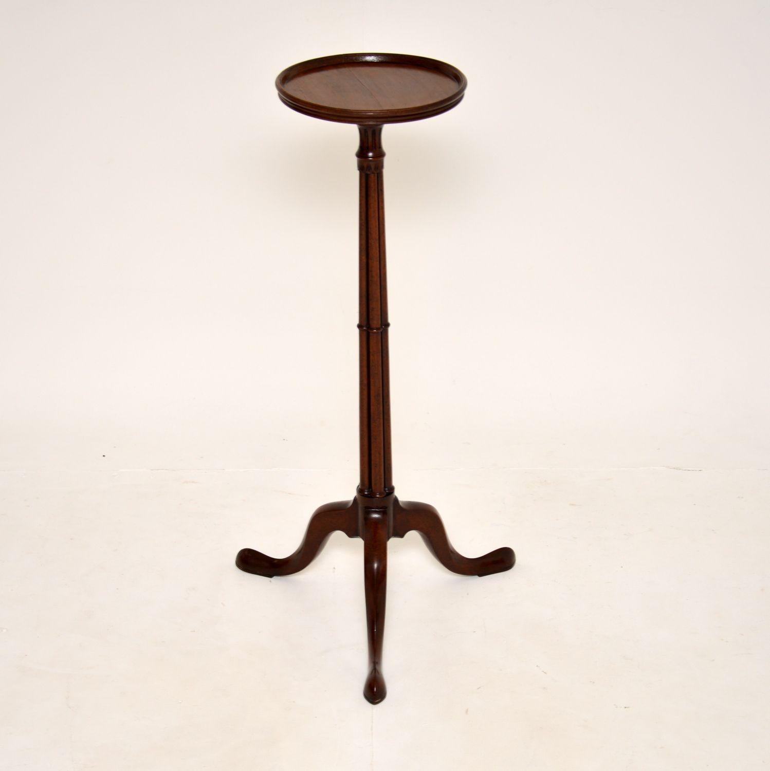 An excellent original Regency period side table. This was made in England & I would date it from around 1815-1830’s period.

This has a wonderful design, the tall main central column is actually divided into four narrow columns, terminating in a